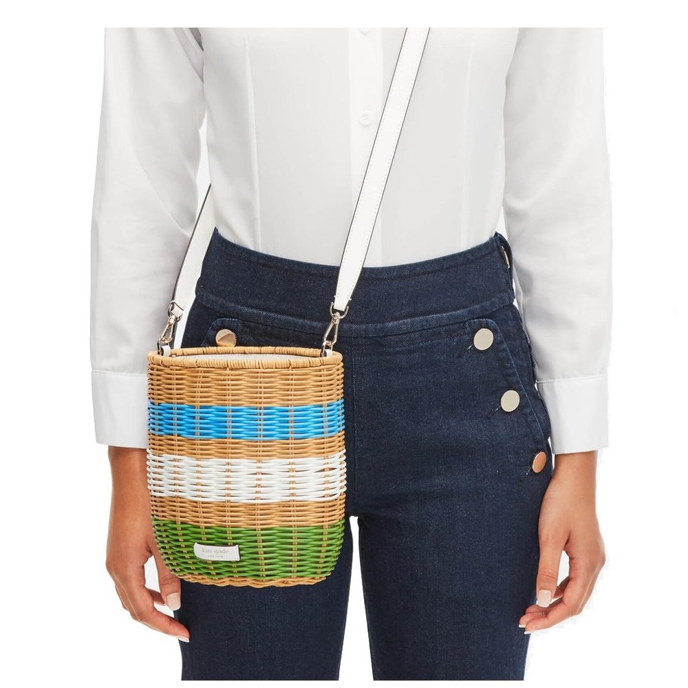 KATE SPADE NEW YORK Buoy Wicker Bucket bag rattan multicolour